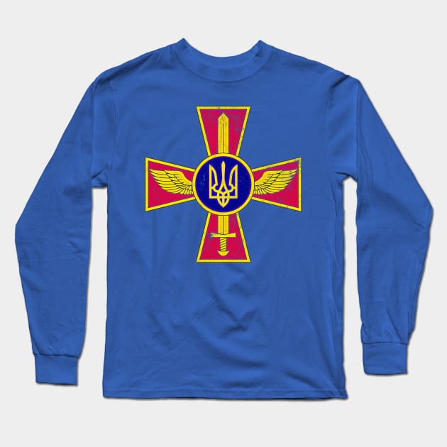 Ukraine Air Force // Vintage-Style Emblem Design Long Sleeve T-Shirt by DankFutura